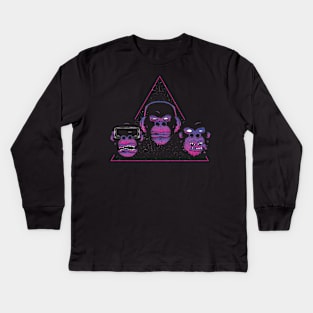 Monkey Heads Design Kids Long Sleeve T-Shirt